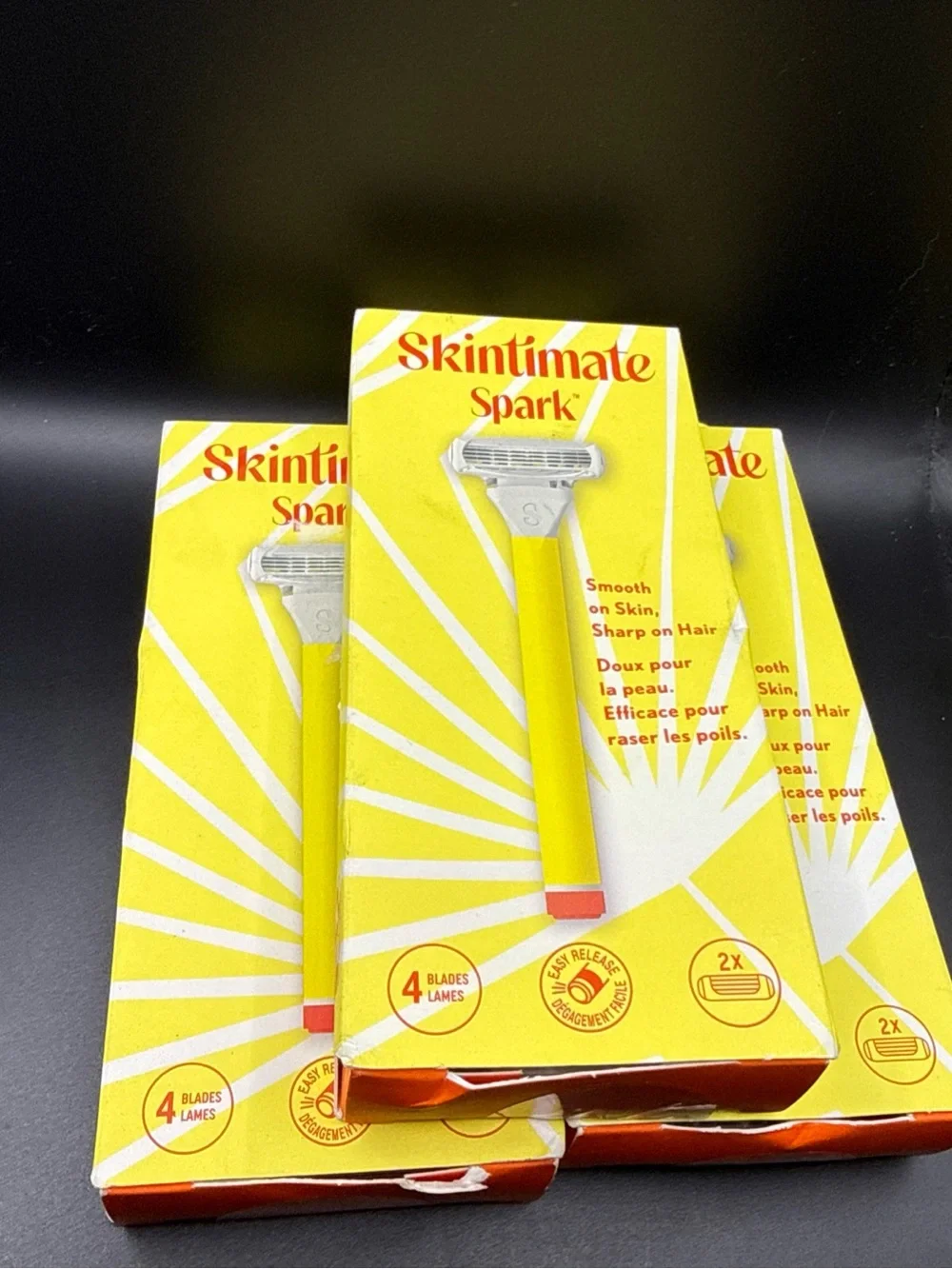 Skintimate Spark Yellow Women's Razor - lot of 3